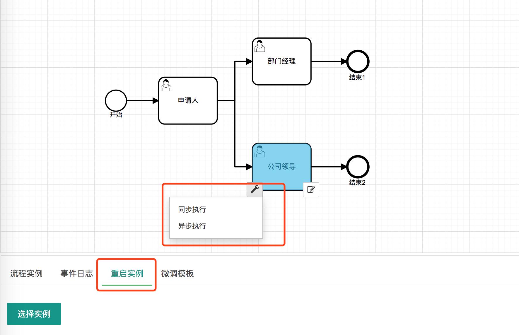 流程实例激活